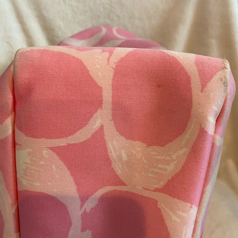 Coach Pink and Cream Tote with Circle Design - Picture 9 of 9